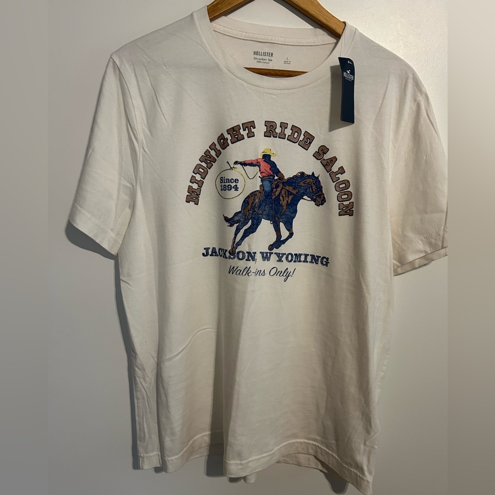 Hollister Midnight Ride Saloon Cream T-Shirt